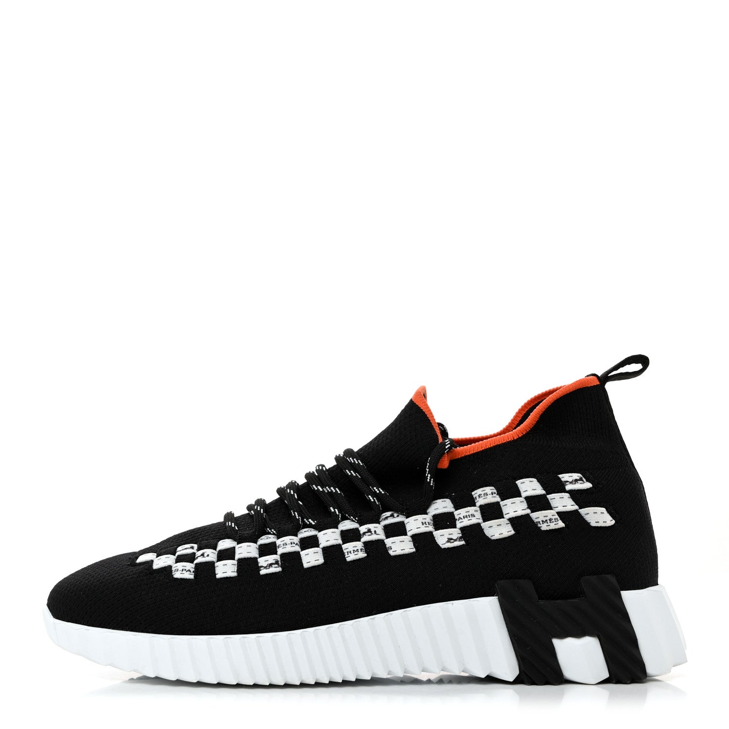 Hermes Flex Maille Bolduc Sneakers 36.5 Black White 1 of 7