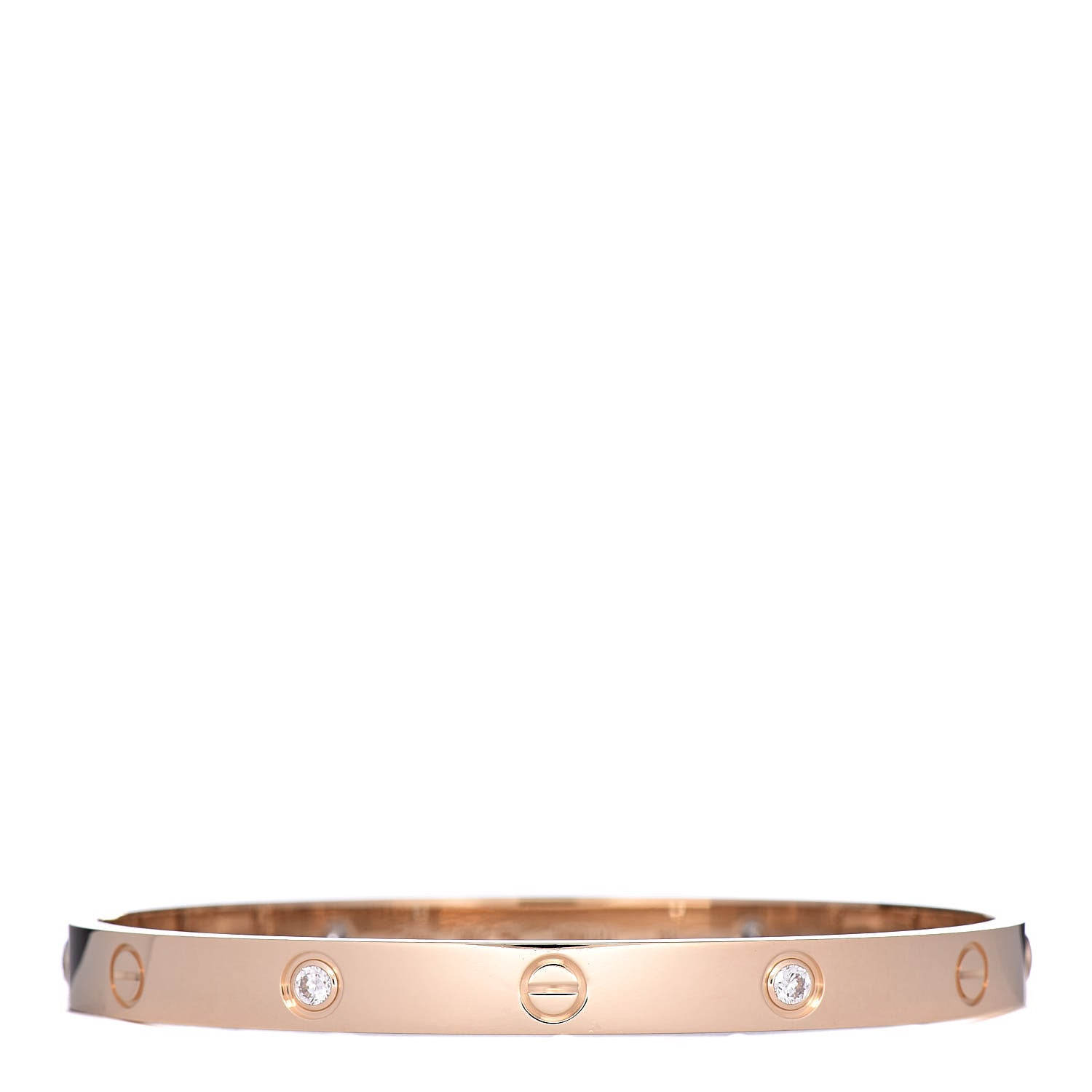 Cartier 18K Yellow Gold 4 Diamond LOVE Bracelet 19 3 of 8