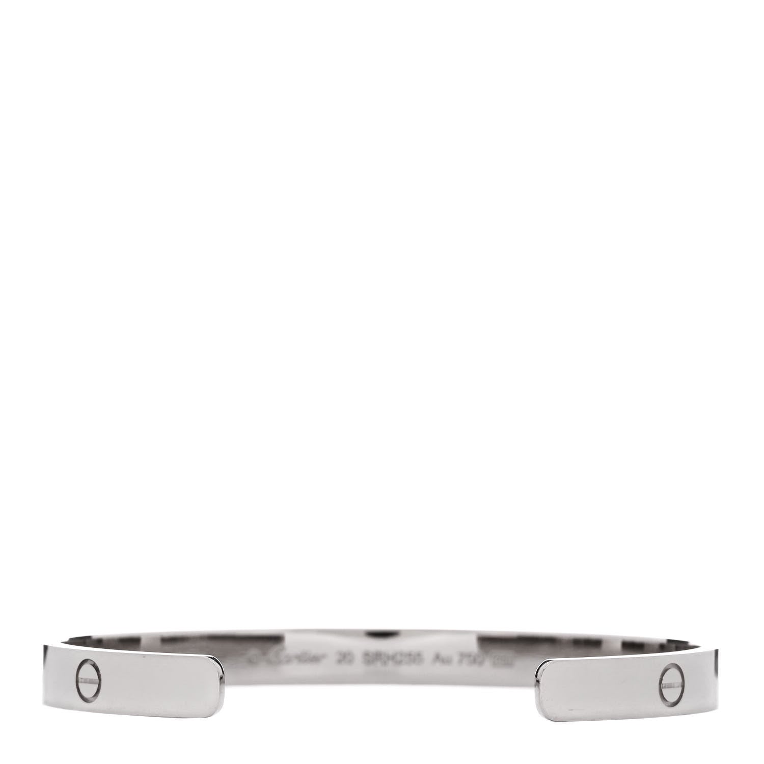 Cartier 18K White Gold LOVE Cuff Bracelet 20 2 of 4