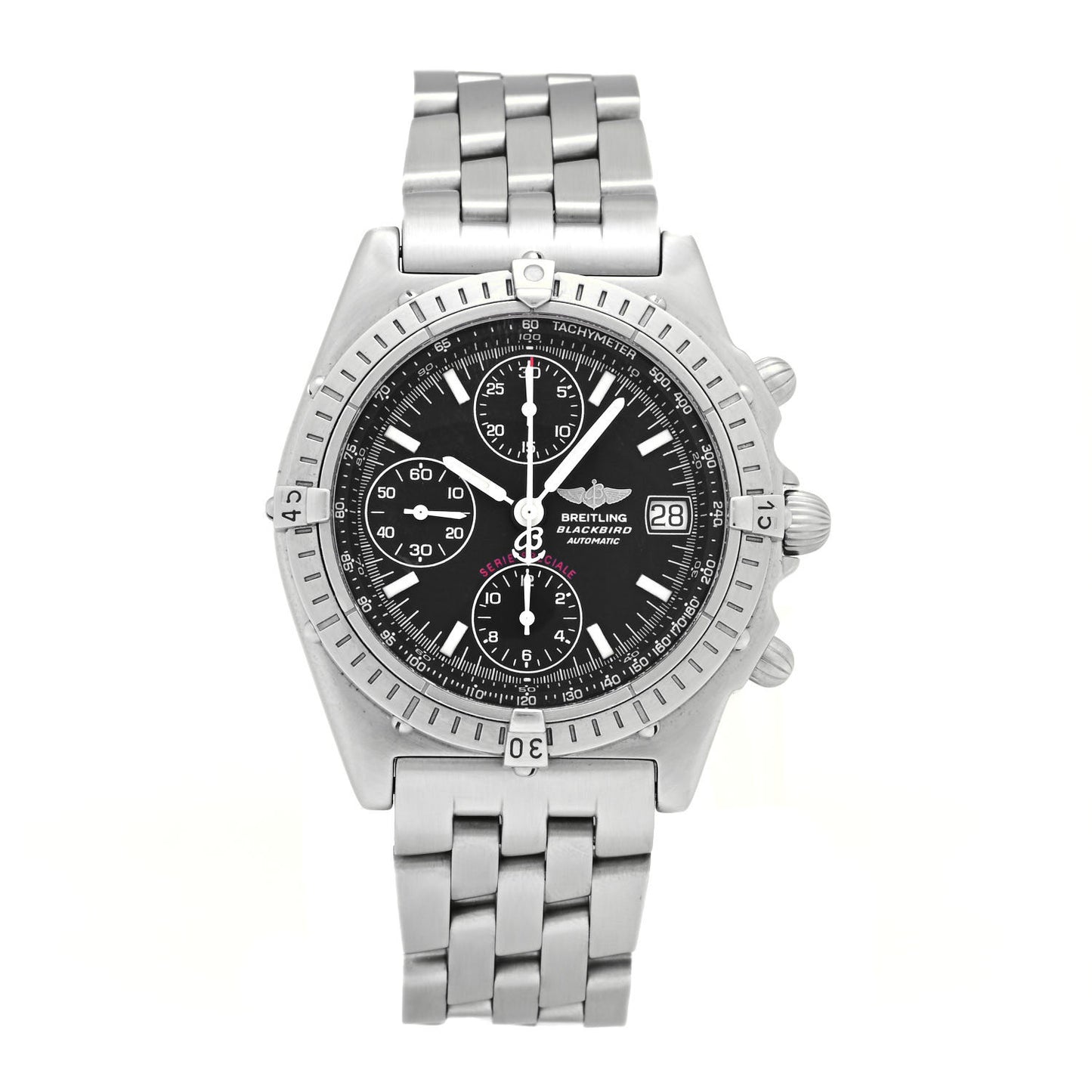 Stainless Steel 40mm Chronomat Blackbird Special Series Automatic Watch Black A13050.1