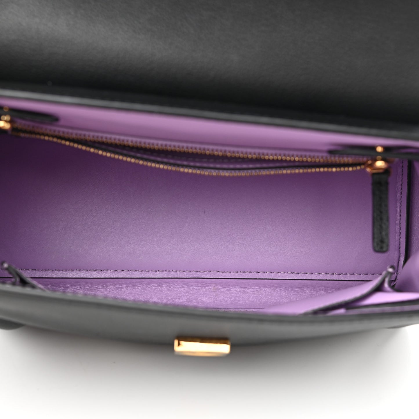 Calfskin Medium La Medusa Top Handle Handbag Black Lilac