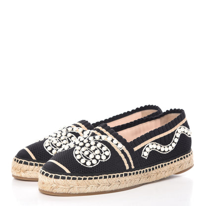 Fendi Knit Pearlescent Espadrille 35.5 Black 3 of 10