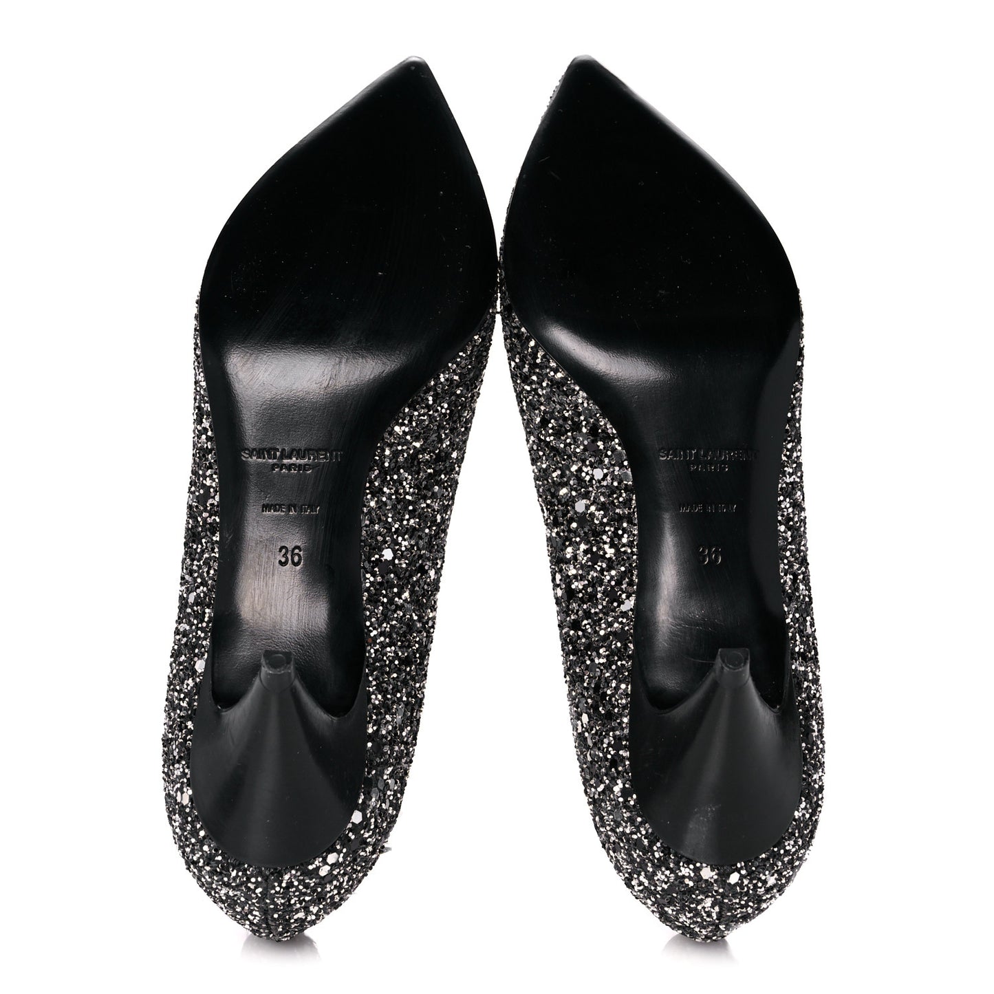 Charlotte Glitter Point-toe Kitten-Heel Pumps 36 Black