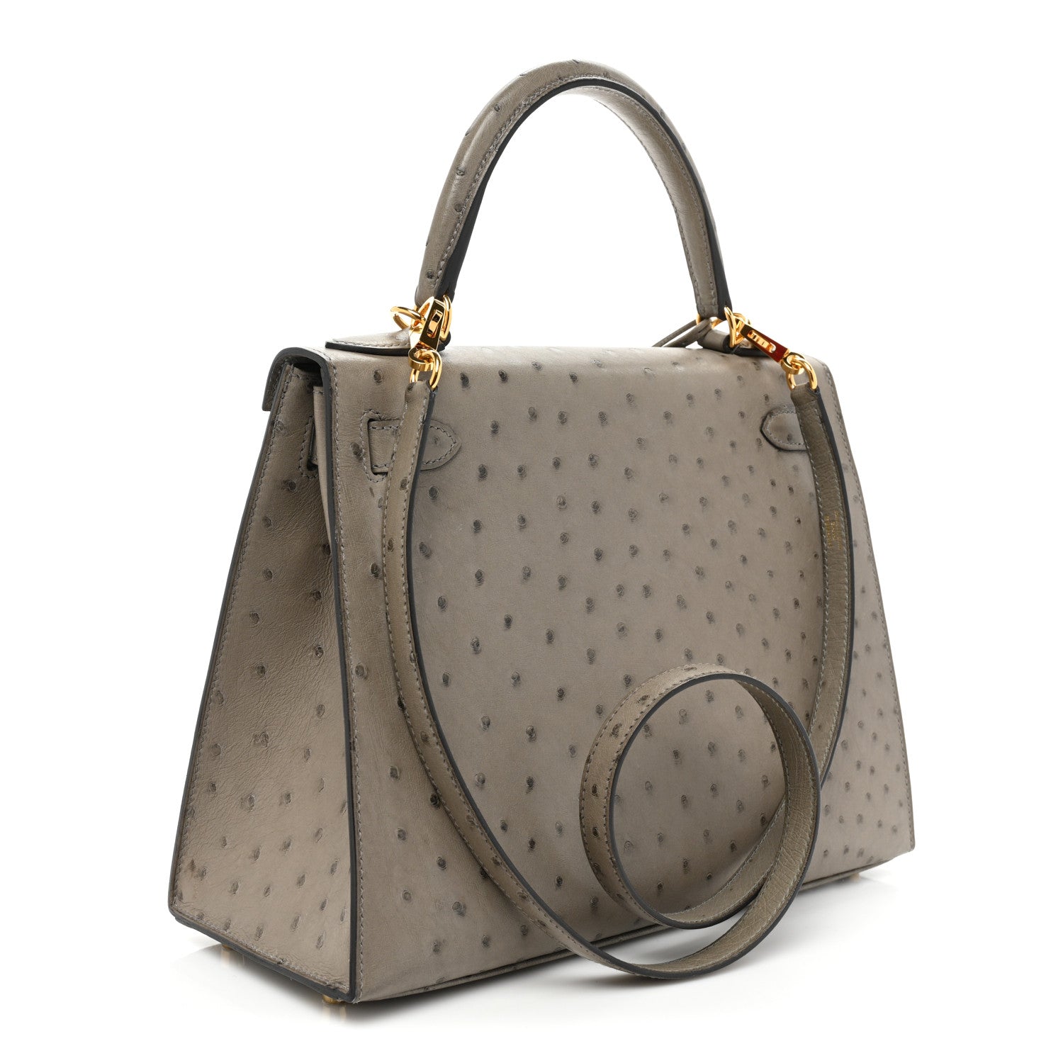 Hermes Ostrich Kelly Sellier 28 Gris Tourterelle 3 of 13