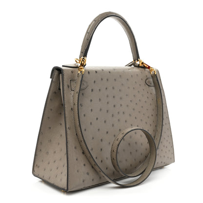 Hermes Ostrich Kelly Sellier 28 Gris Tourterelle 3 of 13