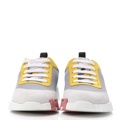 Hermes Technical Canvas Suede Goatskin Bouncing Sneakers 37 2 of 9