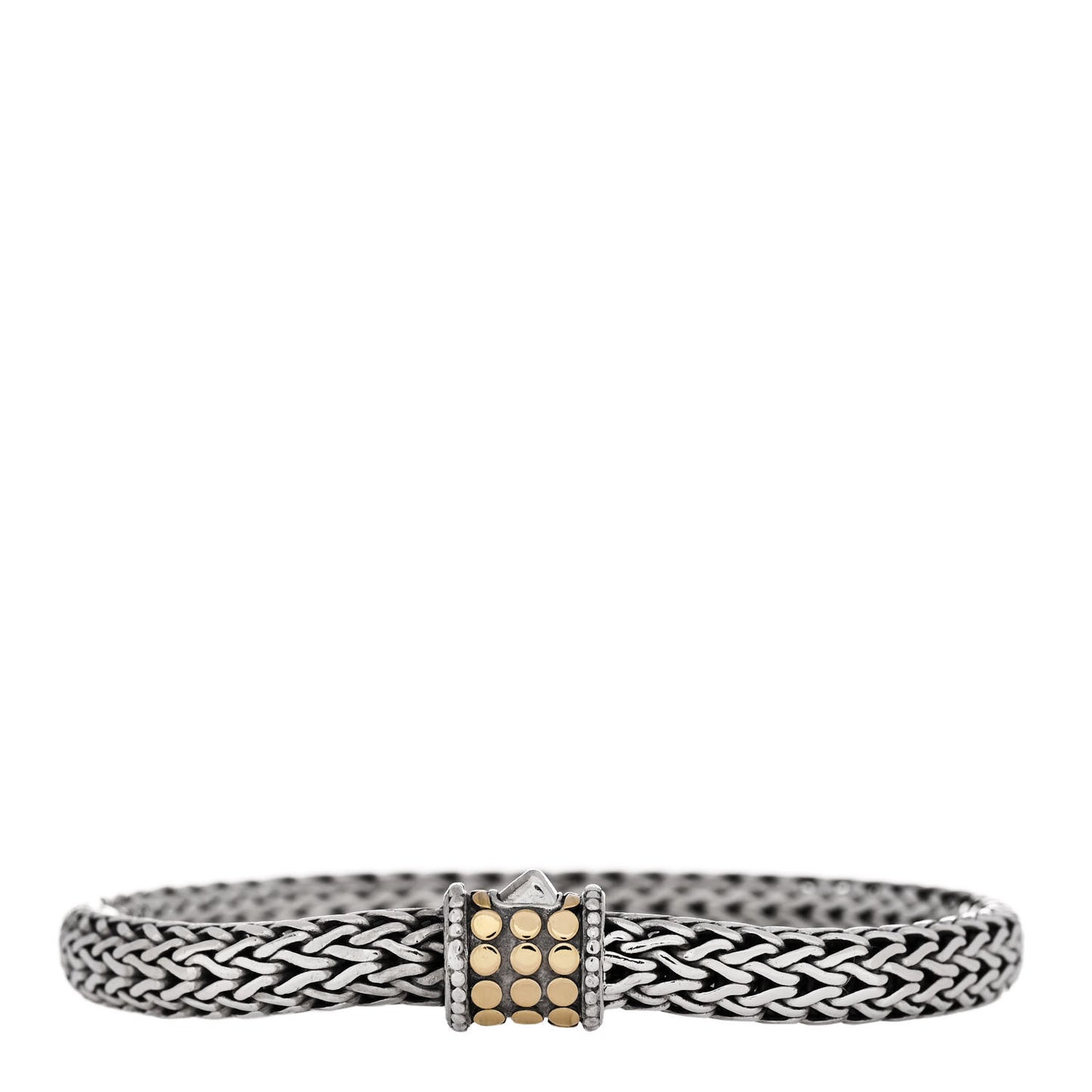 Sterling Silver 18K Yellow Gold 6mm Classic Chain Dot Bracelet