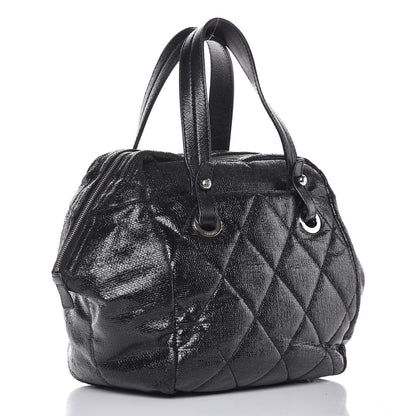 Chanel Coated Canvas Paris Biarritz Satchel Black 3 of 9