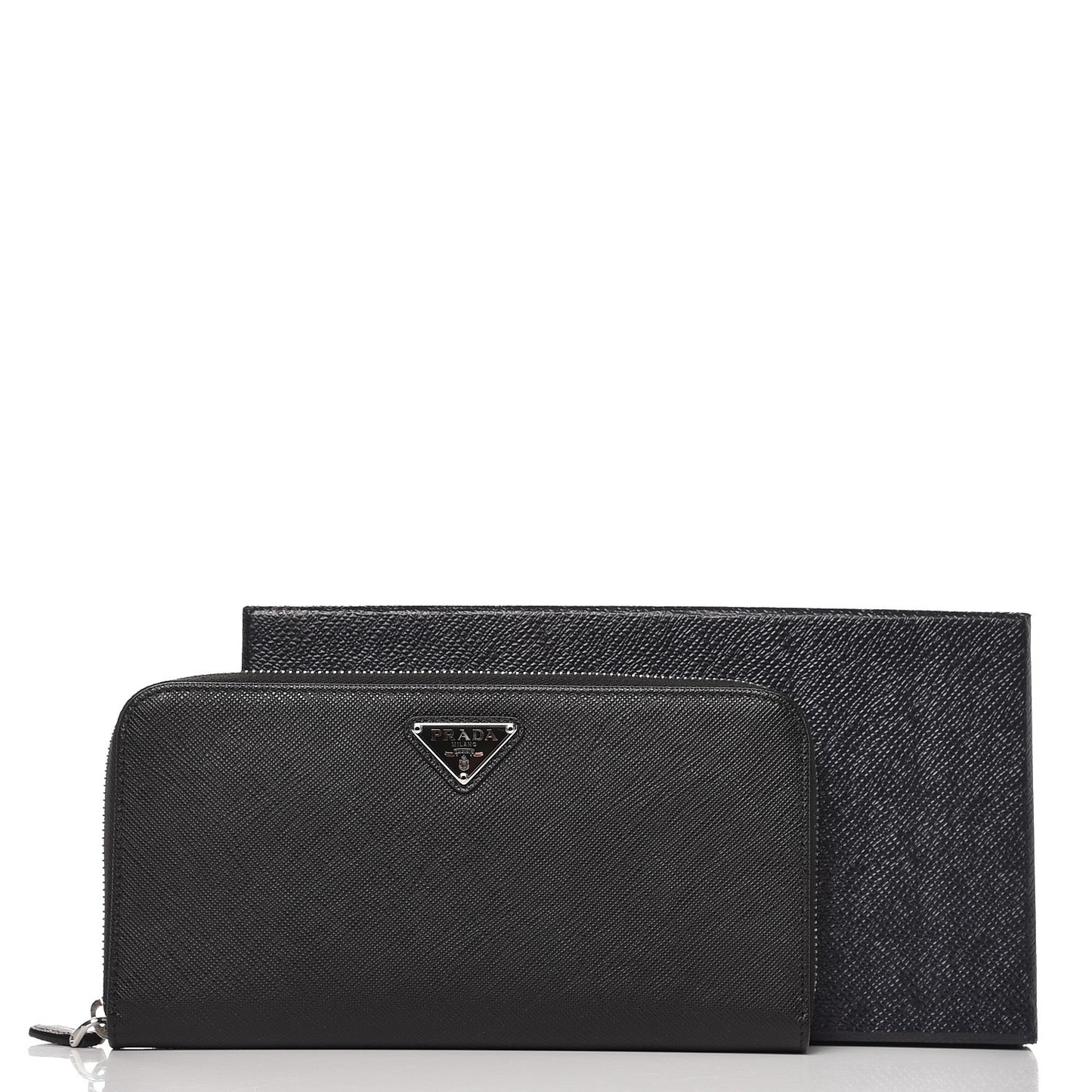Saffiano Zip Around Wallet Nero Black