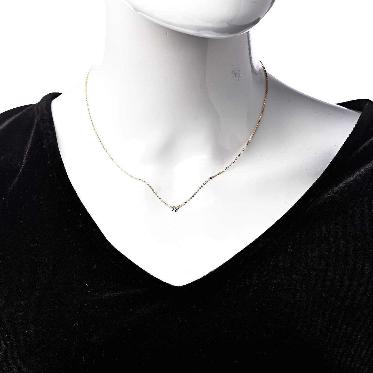 18K Yellow Gold Diamond .07ct Elsa Peretti Diamonds by the Yard Pendant Necklace
