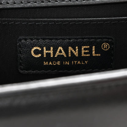 Chanel Lambskin Chevron Quilted Medium Boy Flap Black 6 of 11