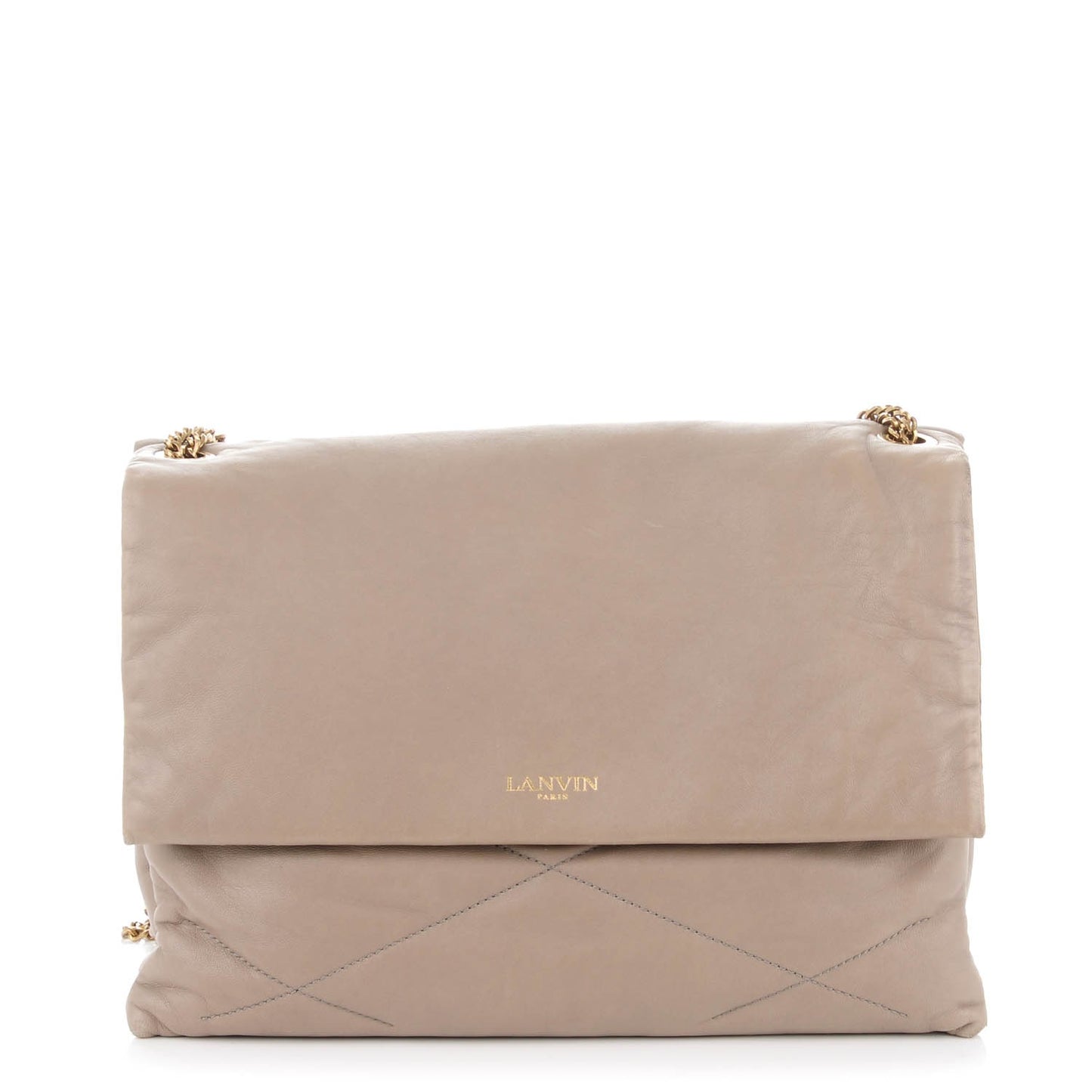 Lambskin Quilted Medium Sugar Flap Shoulder Bag Grey