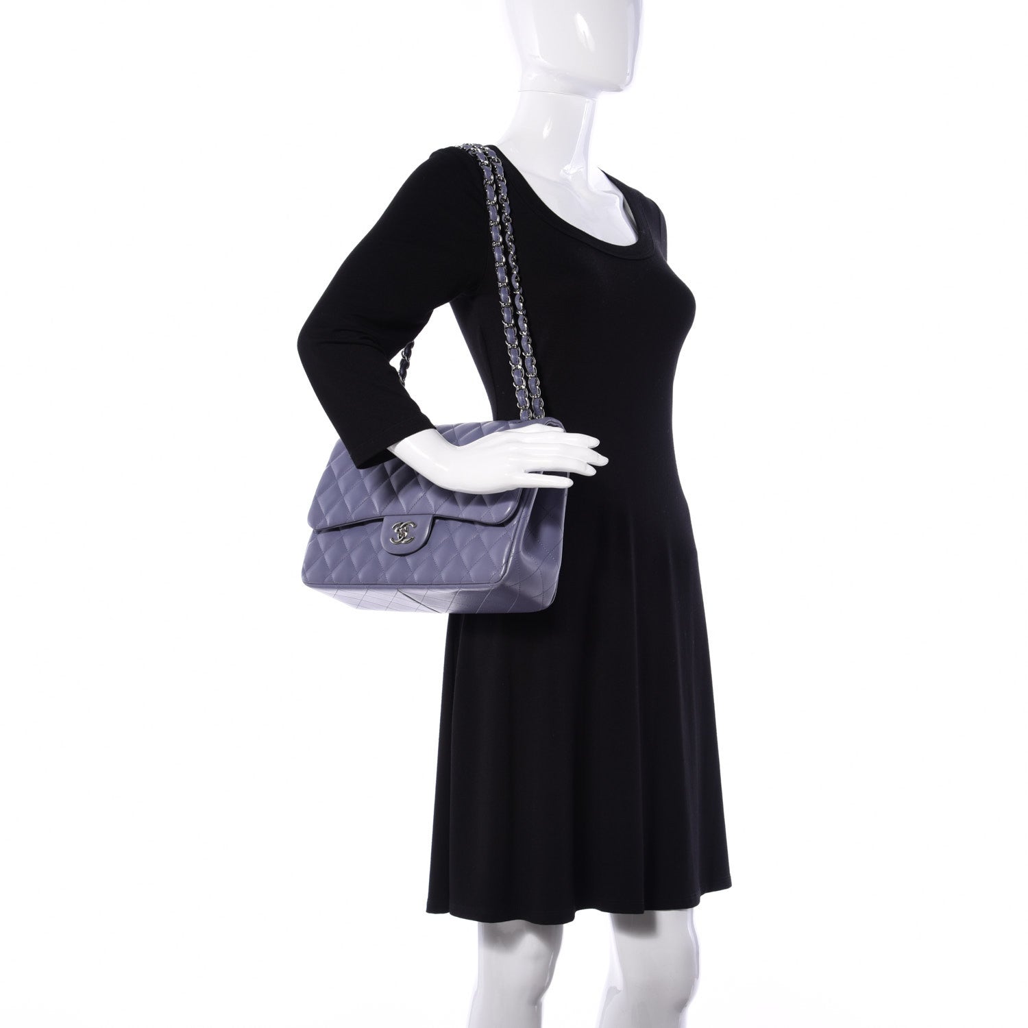 Chanel Lambskin Quilted Jumbo Double Flap Light Purple 2 of 16