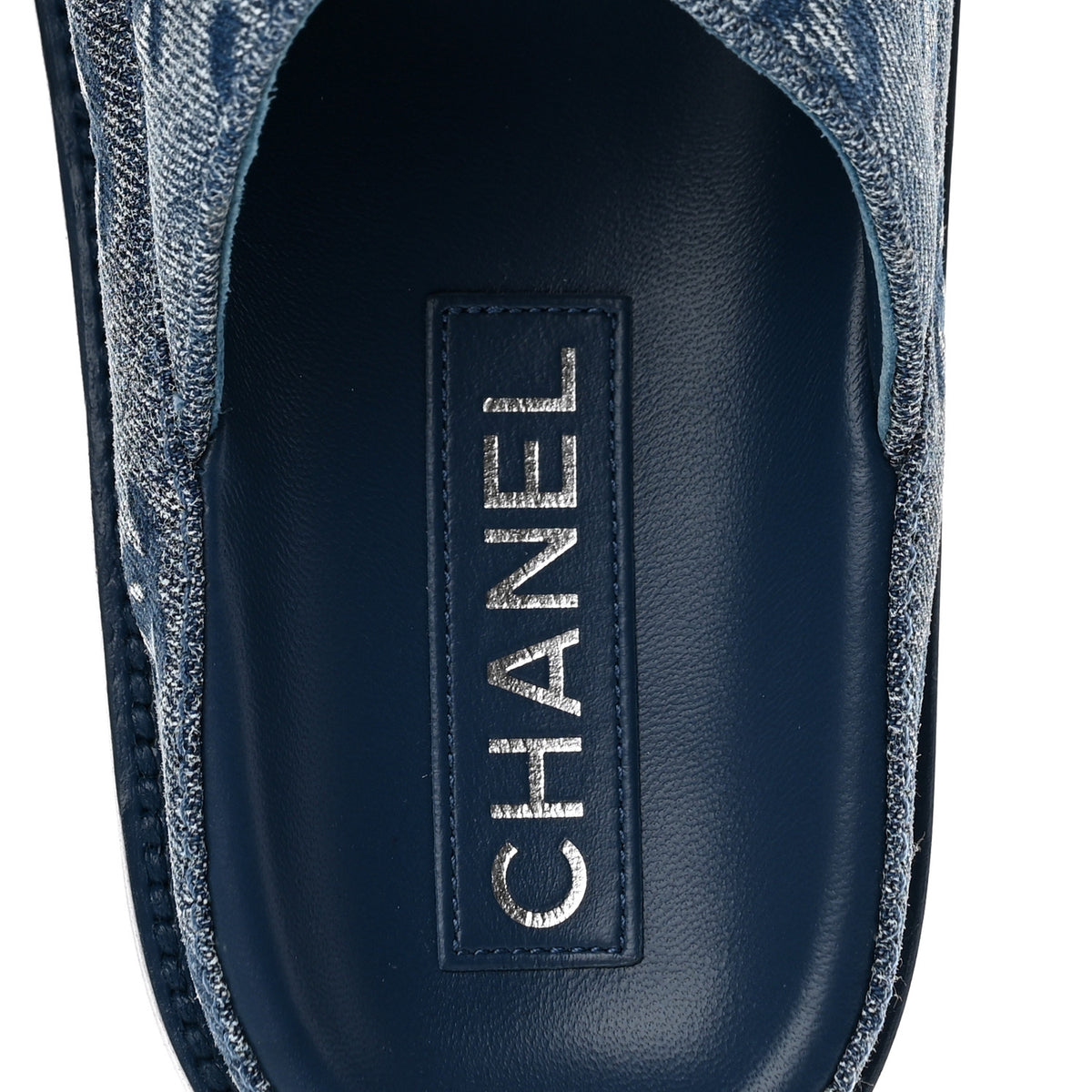Chanel Denim CC Velcro Dad Chain CC Slide Sandals 39 Blue 8 of 10