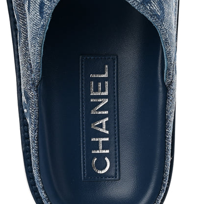 Chanel Denim CC Velcro Dad Chain CC Slide Sandals 39 Blue 8 of 10