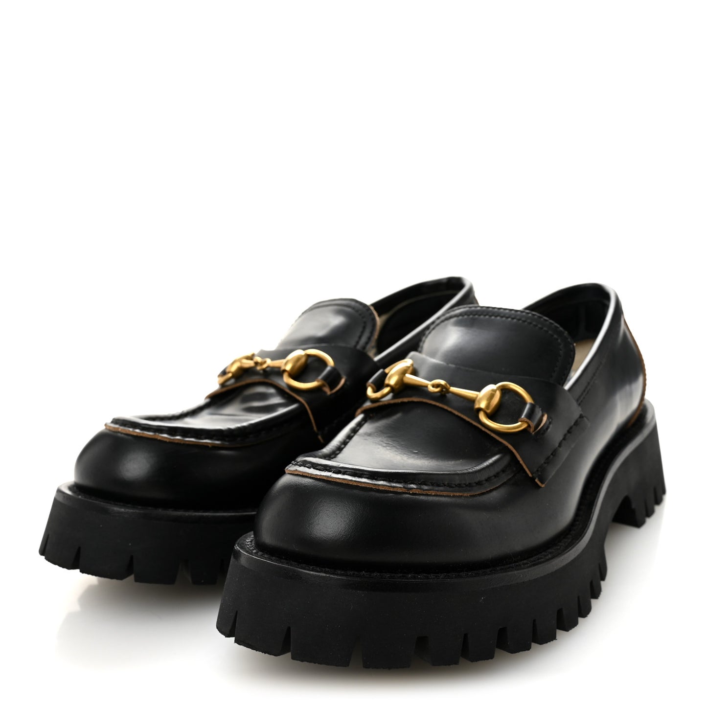 Cordovan Lux Womens Harald Horsebit 25mm Platform Loafers 37.5 Black