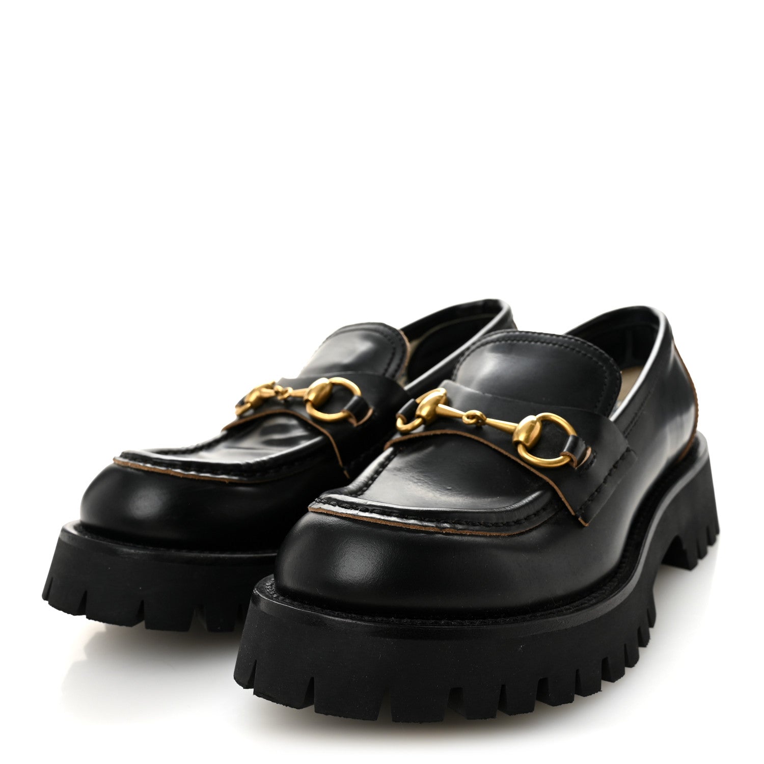 Gucci Cordovan Lux Womens Harald Horsebit 25mm Platform Loafers 37.5 Black 3 of 9