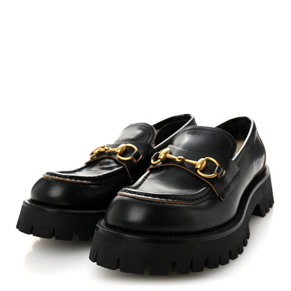 Gucci Cordovan Lux Womens Harald Horsebit 25mm Platform Loafers 37.5 Black 3 of 9