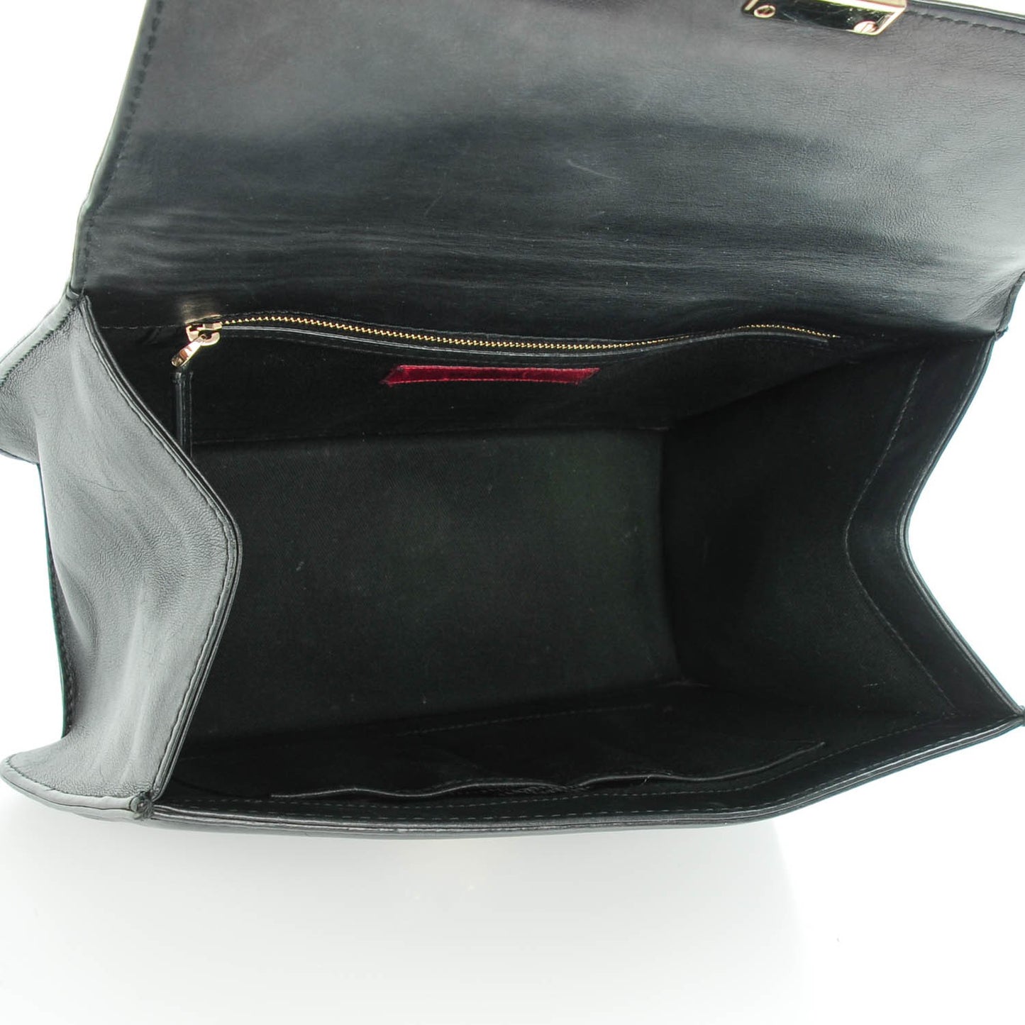 Vitello Large Glam Lock Rockstud Flap Black