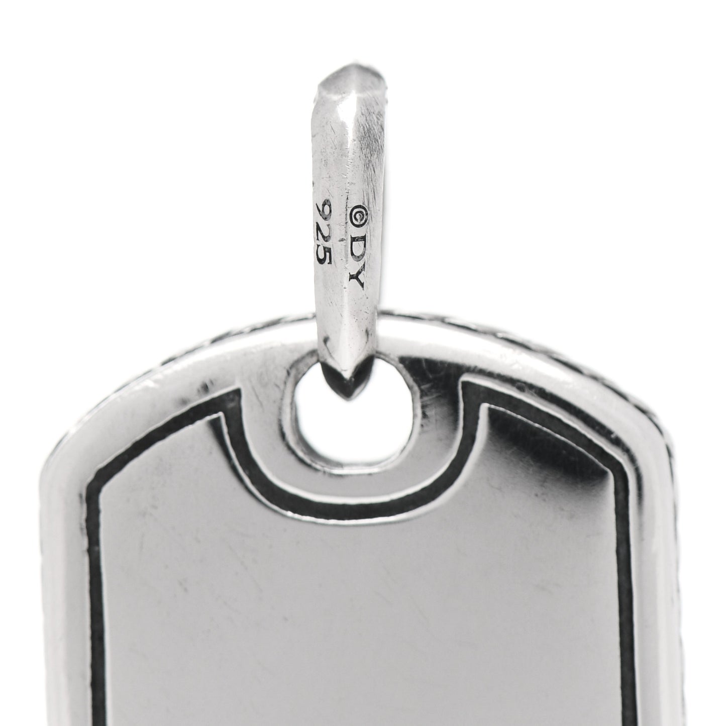Sterling Silver Tiger's Eye Dog Tag Pendant