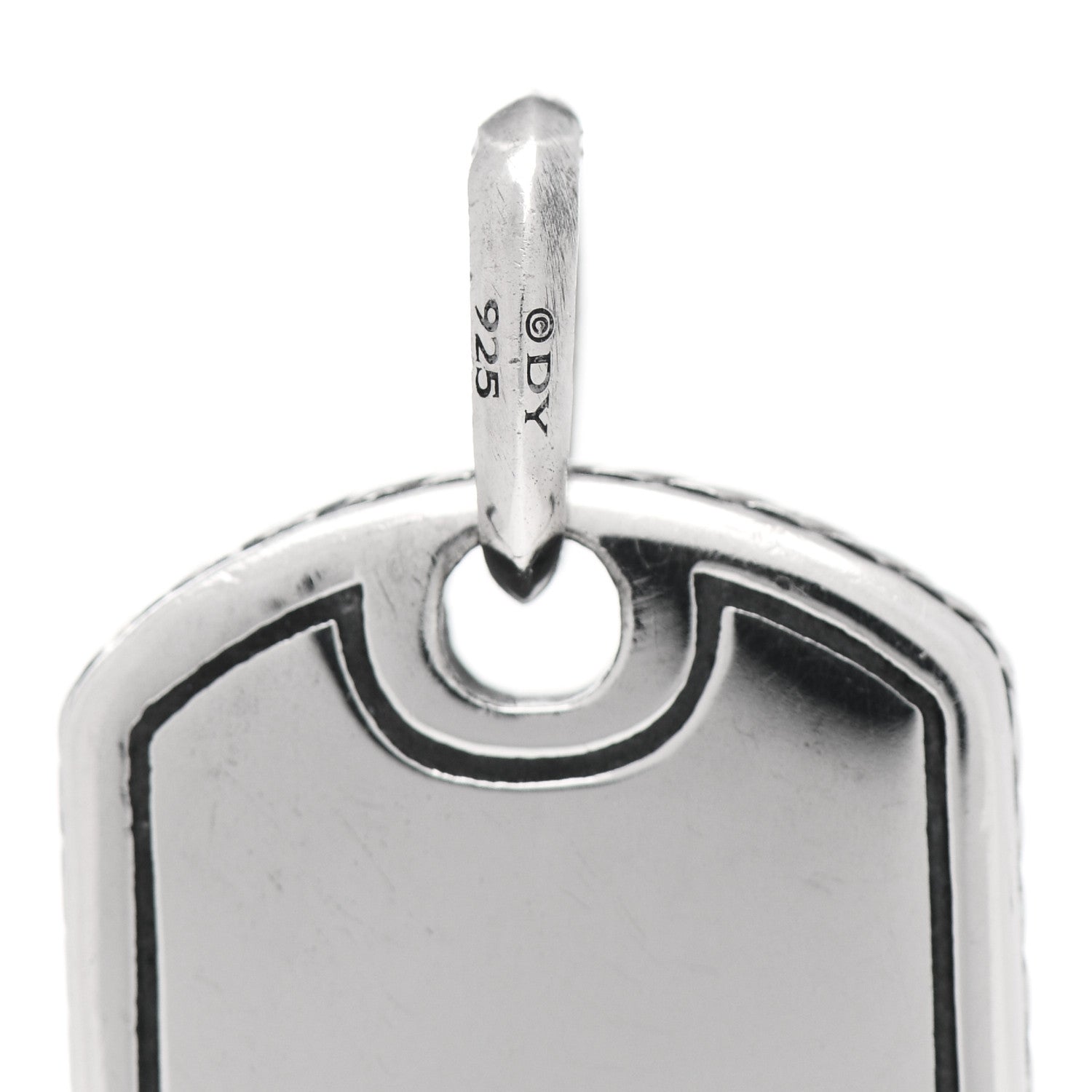 David Yurman Sterling Silver Tiger's Eye Dog Tag Pendant 3 of 3