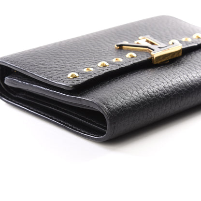 Louis Vuitton Taurillon Capucines Studded Compact Wallet Black 5 of 12