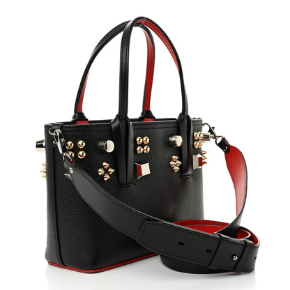 Christian Louboutin Calfskin Empire Spike Studded Mini East West Cabata Black 3 of 11