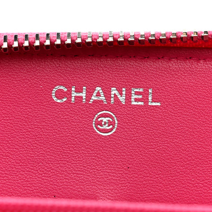 Chanel Lambskin Quilted Large Zip Around Organizer Wallet Pink 6 of 8