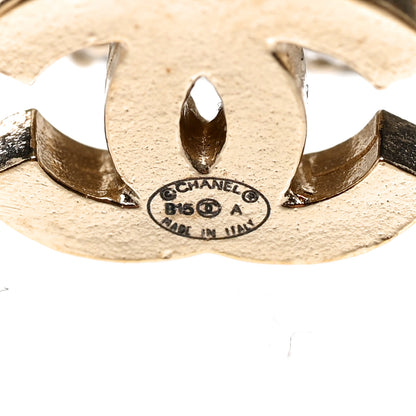 Chanel Crystal Camellia Drop CC Drop Earrings Gold 4 of 5