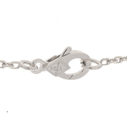 Van Cleef & Arpels 18K White Rose Gold Diamond Guilloche Vintage Alhambra Pendant Necklace 4 of 7