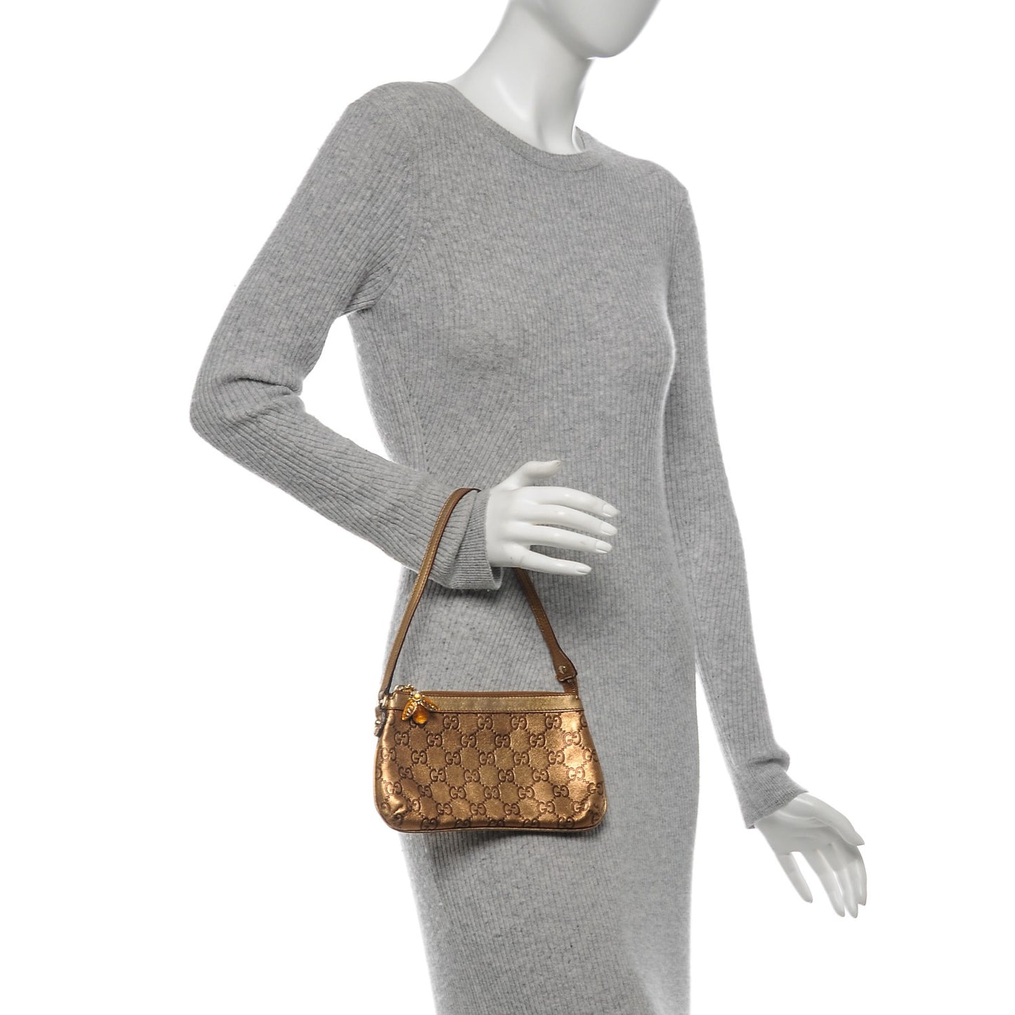 Metallic Guccissima Bumble Bee Pochette Bronze