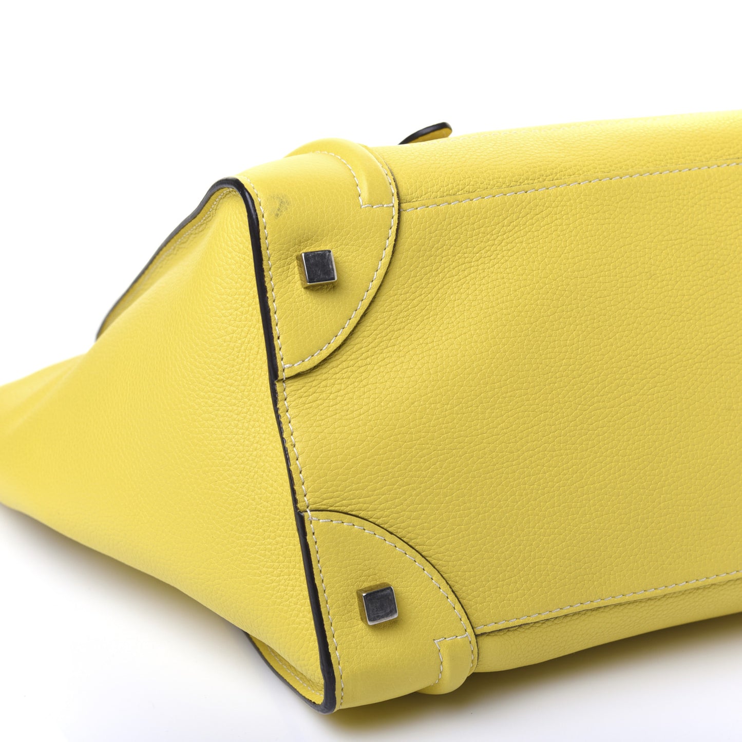 Drummed Calfskin Mini Luggage Citron