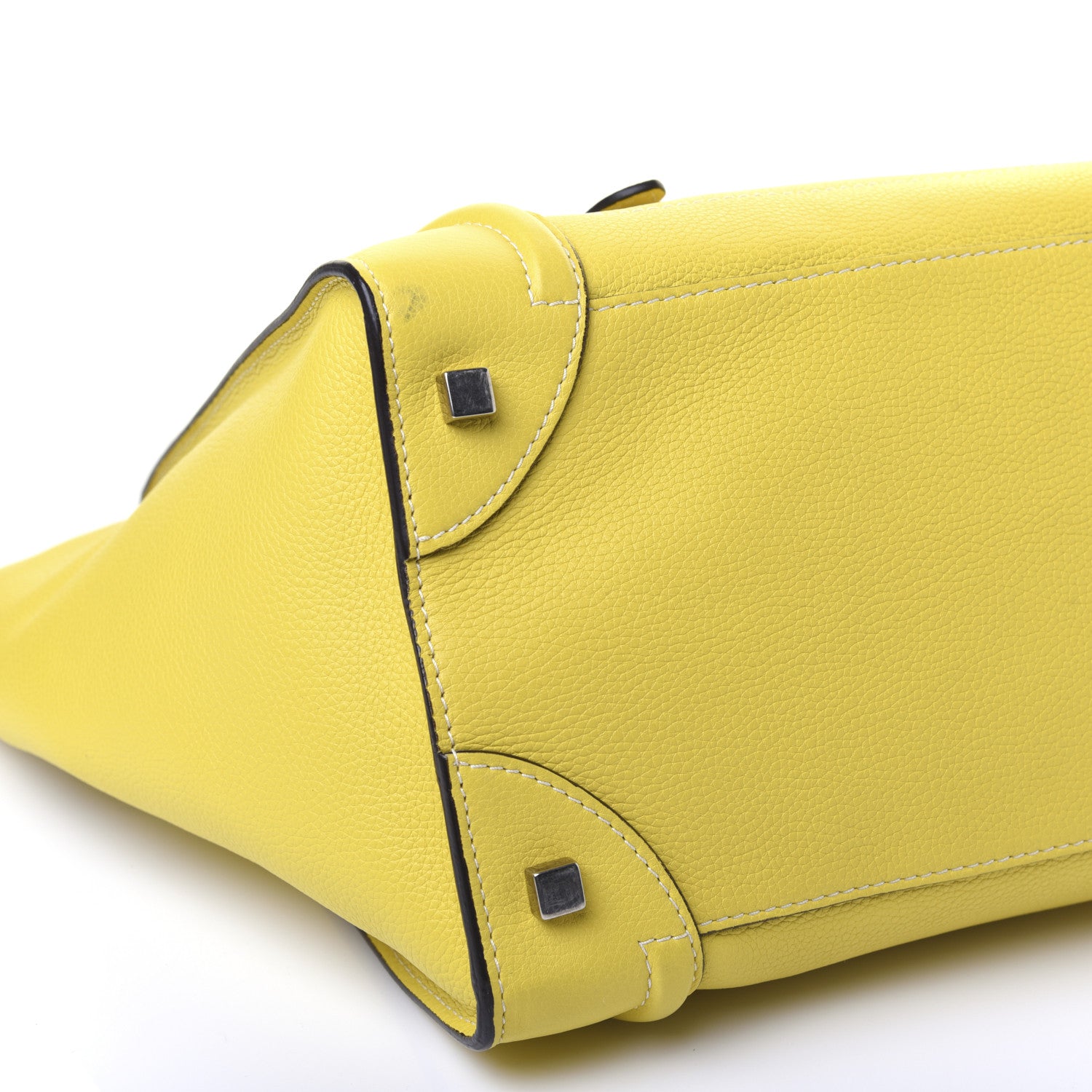 Celine Drummed Calfskin Mini Luggage Citron 6 of 18