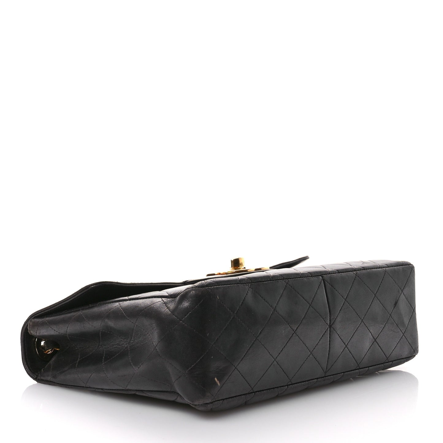 Lambskin Quilted XL Jumbo Single Flap Black
