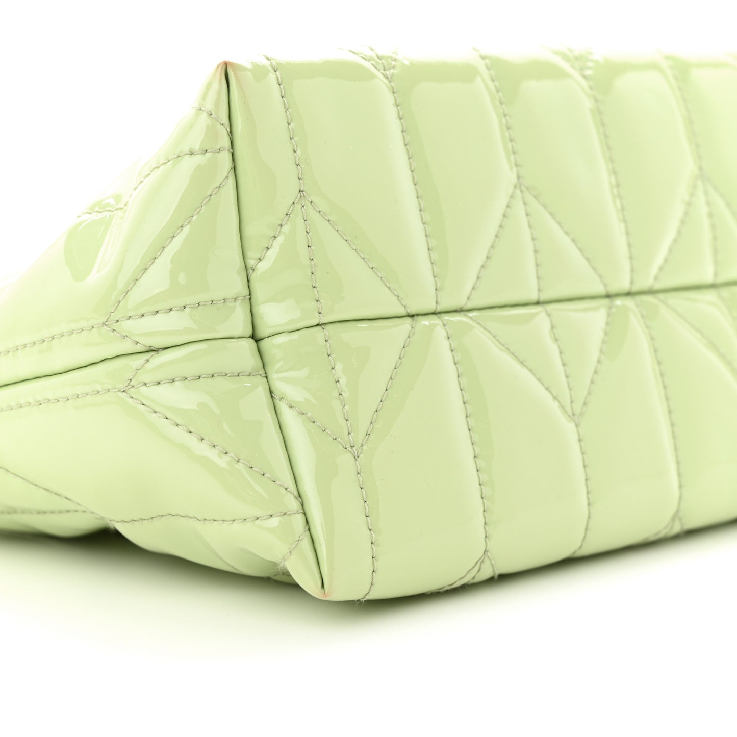 Patent Quilted Mini Spirit Ciré Bag Aqua