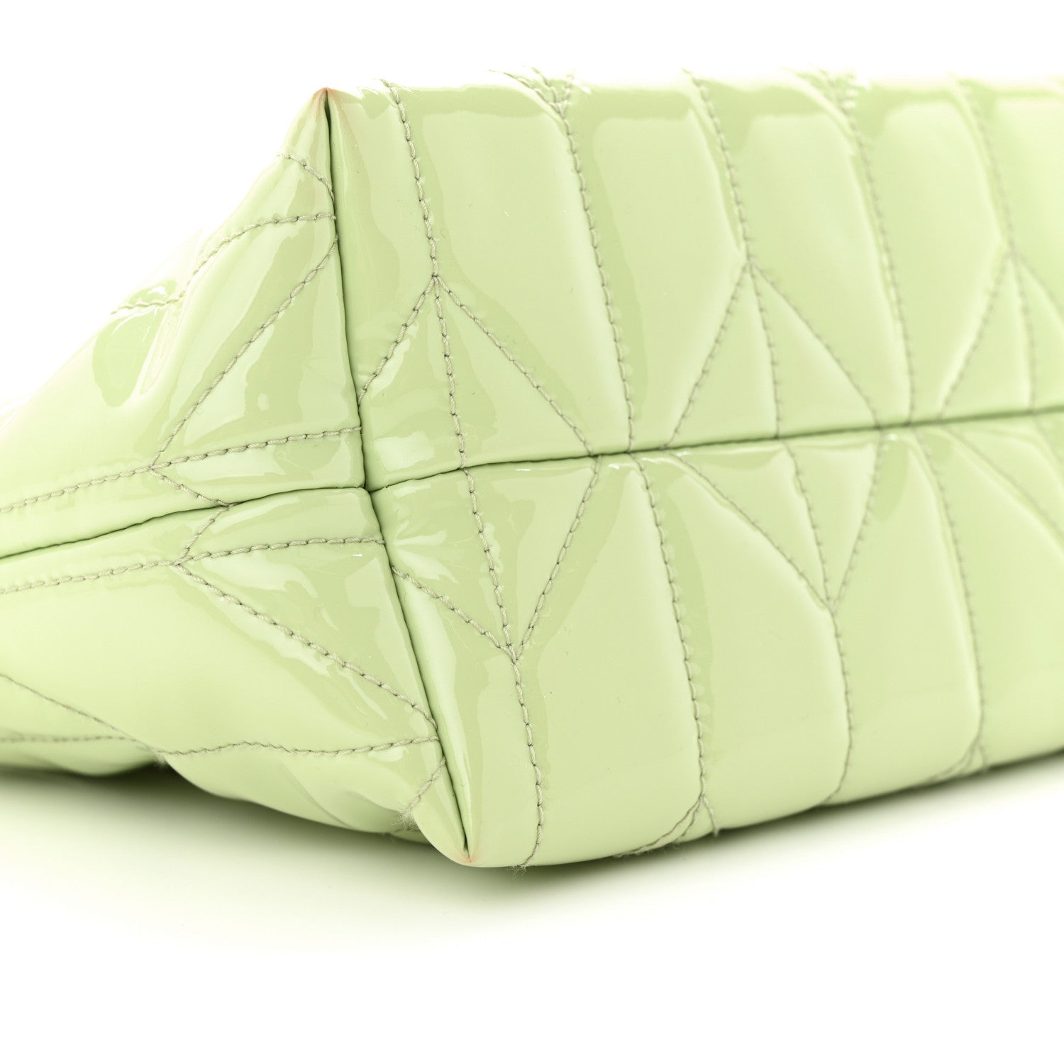 Miu Miu Patent Quilted Mini Spirit Ciré Bag Aqua 9 of 12