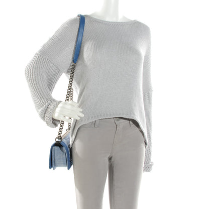 Chanel Denim Chevron Small Boy Flap Blue 2 of 7