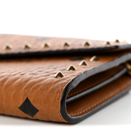 MCM Visetos Studded Patricia Wallet On Chain Cognac 10 of 10