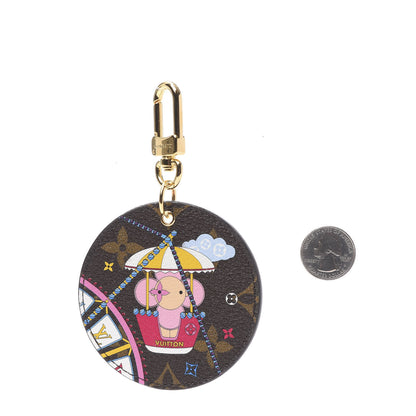 Louis Vuitton Monogram 2020 Christmas Animation Big Wheel Bag Charm Key Ring Rose Ballerine 2 of 4