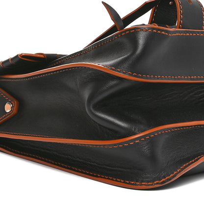 Proenza Schouler Calfskin Medium Whipstitch PS1 Satchel Black Orange 9 of 10