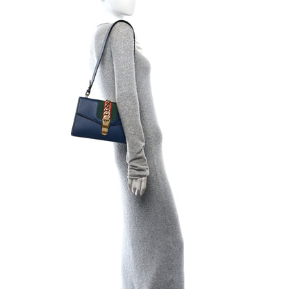 Gucci Calfskin Small Sylvie Shoulder Bag Blue Agata 2 of 10