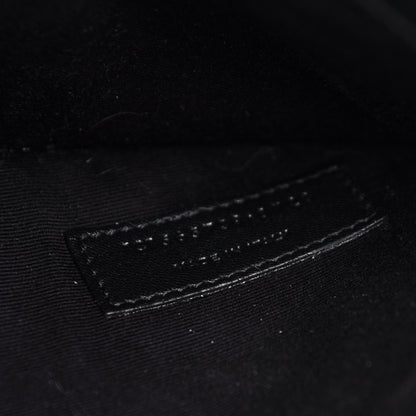 Saint Laurent Calfskin Crocodile Embossed Uptown Monogram Clutch Black 7 of 16