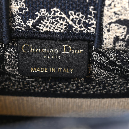 Christian Dior Canvas Toile de Jouy Reverse Embroidered Mini Book Tote Phone Bag Blue 6 of 10