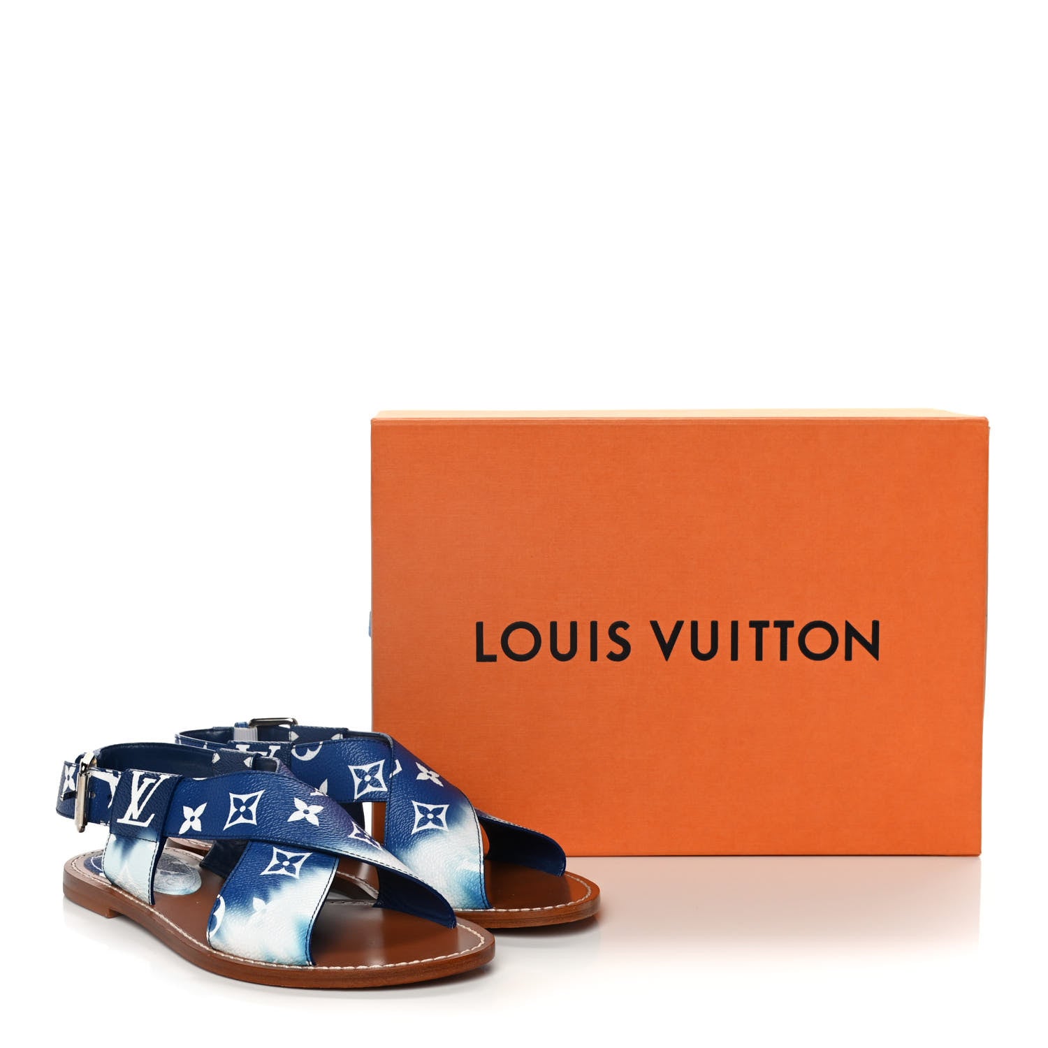 Louis Vuitton Monogram Escale Palma Flat Sandals 37 Blue 9 of 9