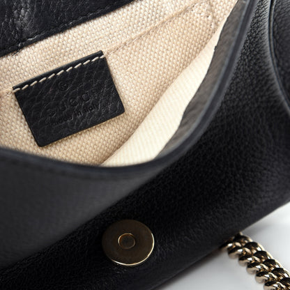 Gucci Pebbled Calfskin Small Soho Flap Crossbody Black 8 of 11
