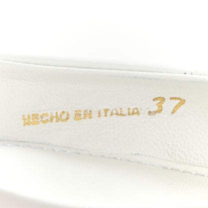 Prada Spazzolato Triangle Logo Pointed Toe Slingback Flats 37 White 8 of 12