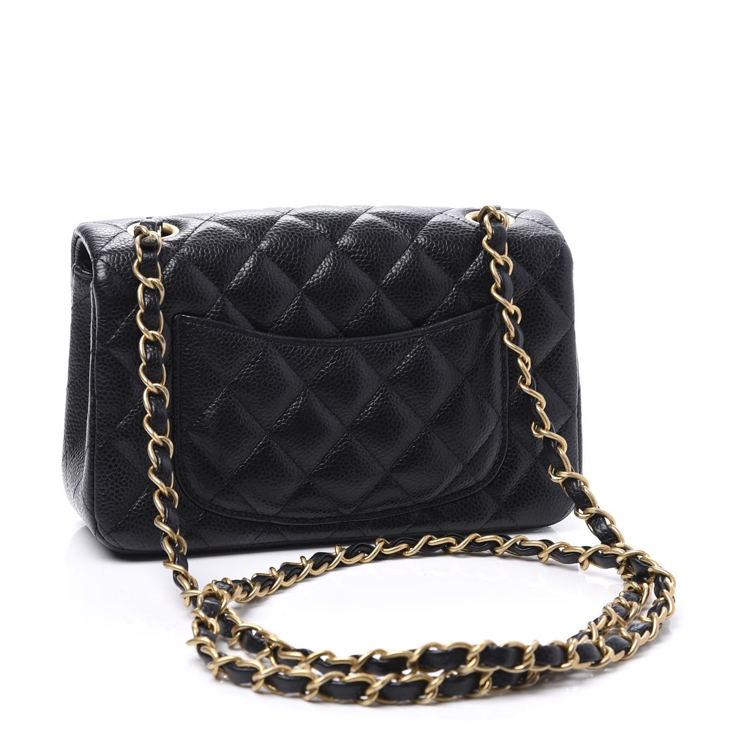 Caviar Quilted Mini Rectangular Flap Black