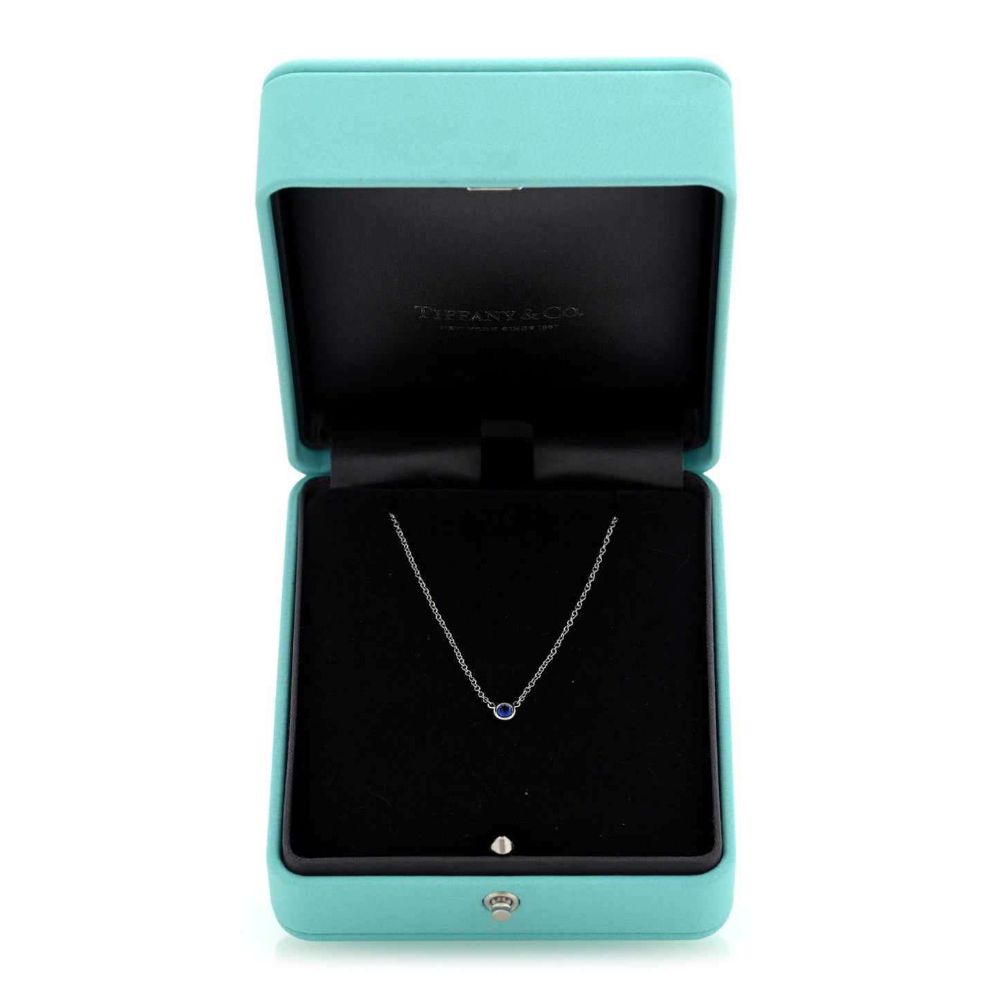 Platinum Blue Sapphire .11ct Elsa Peretti Color by the Yard Necklace