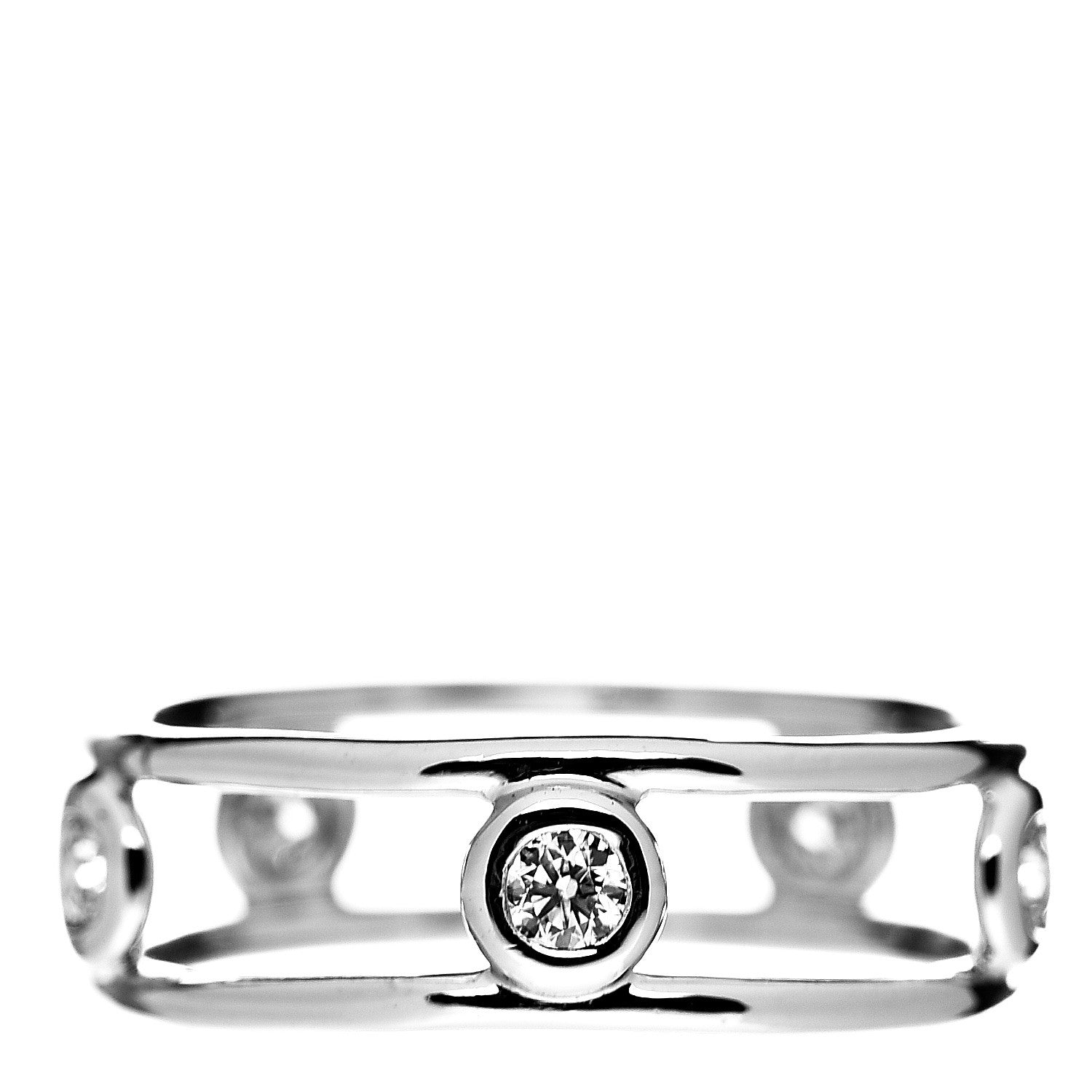 Tiffany Platinum Diamond Elsa Peretti Diamonds by the Yard Ring 53 6.25 1 of 4