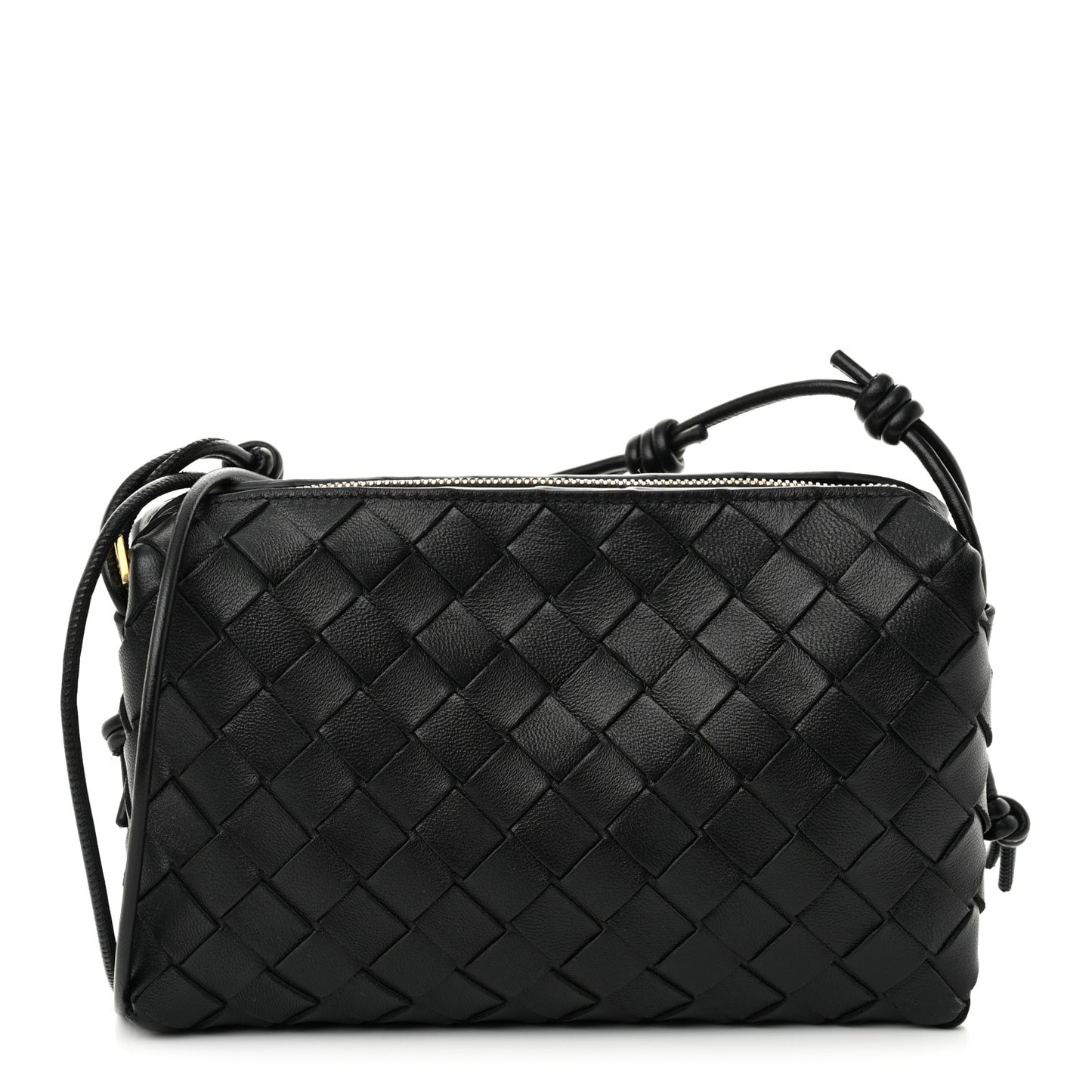 Nappa Intrecciato Loop Baguette Bag Black